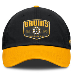 Boston Bruins Fanatics Fundamental One-Time Trucker Adjustable Hat - Black | US 201193628
