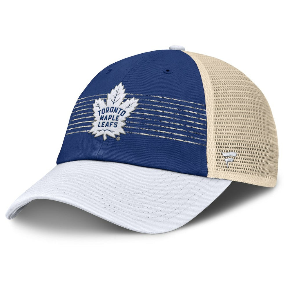 Toronto Maple Leafs Fanatics Heritage Breakaway Trucker Adjustable Hat - Blue/Cream | US 201193695
