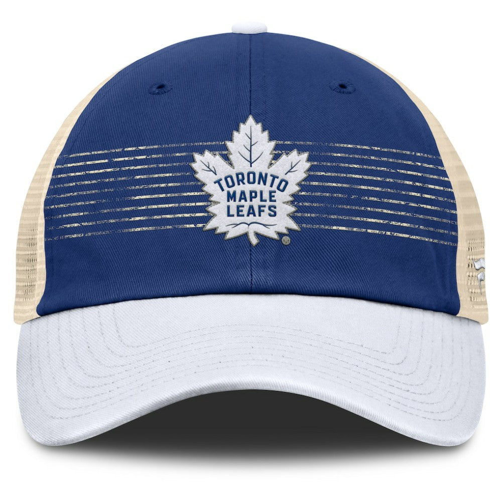 Toronto Maple Leafs Fanatics Heritage Breakaway Trucker Adjustable Hat - Blue/Cream | US 201193695