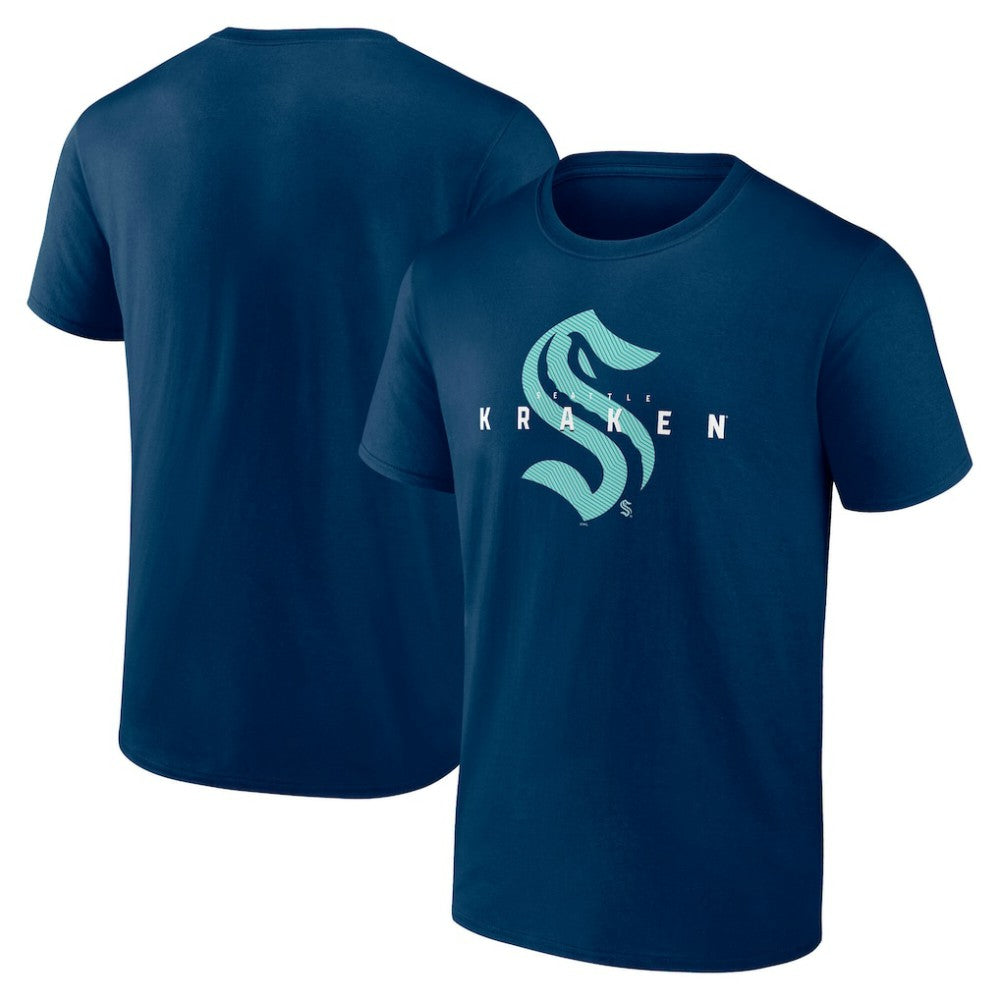 Seattle Kraken Logo Athletic Coordinate T-Shirt - Navy | US 201194638