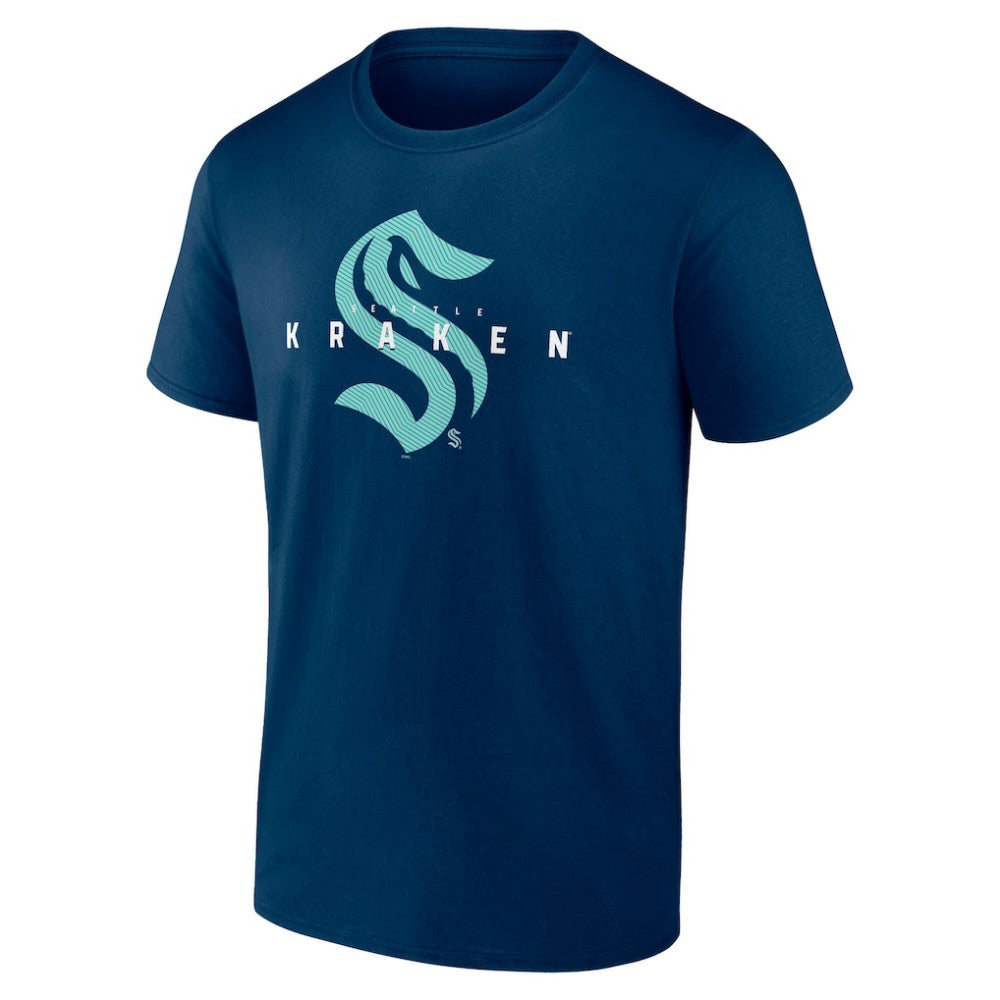 Seattle Kraken Logo Athletic Coordinate T-Shirt - Navy | US 201194638