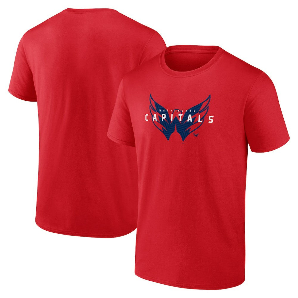 Washington Capitals Logo Athletic Coordinate T-Shirt - Red | US 201194644