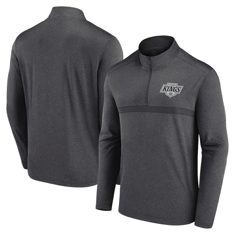 Los Angeles Kings Logo Athletic Head-to-Head Raglan Quarter-Zip Top - Heather Charcoal | US 201194795