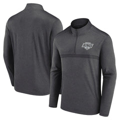 Los Angeles Kings Logo Athletic Head-to-Head Raglan Quarter-Zip Top - Heather Charcoal | US 201194795