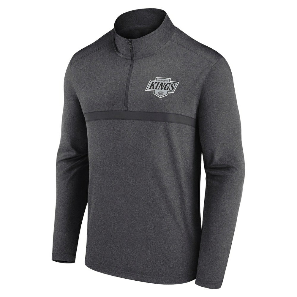 Los Angeles Kings Logo Athletic Head-to-Head Raglan Quarter-Zip Top - Heather Charcoal | US 201194795