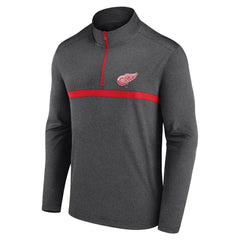 Detroit Red Wings Logo Athletic Head-to-Head Raglan Quarter-Zip Top - Heather Charcoal | US 201194812