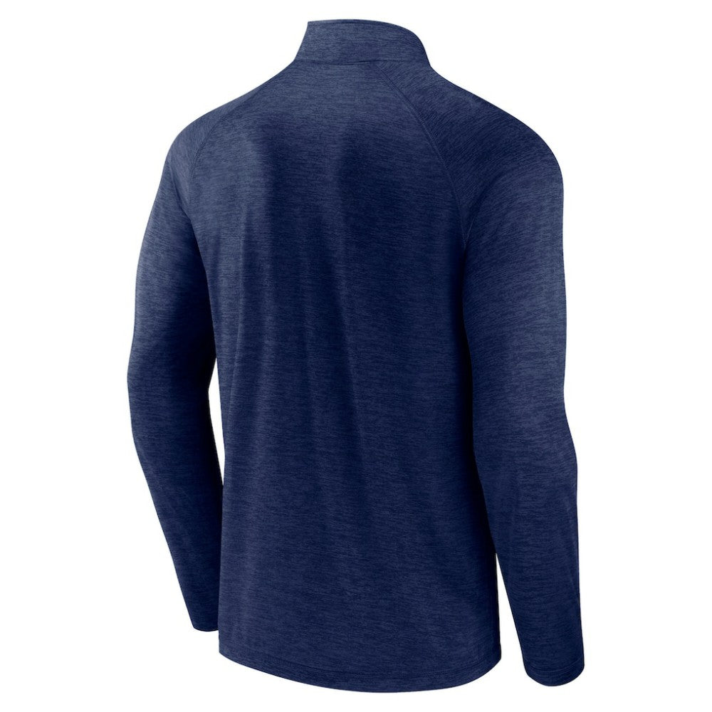 Nashville Predators Logo Athletic Head-to-Head Raglan Quarter-Zip Top - Navy | US 201194816
