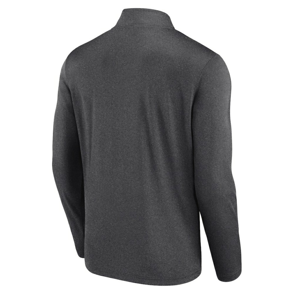 Boston Bruins Logo Athletic Head-to-Head Raglan Quarter-Zip Top - Heather Charcoal | US 201194819