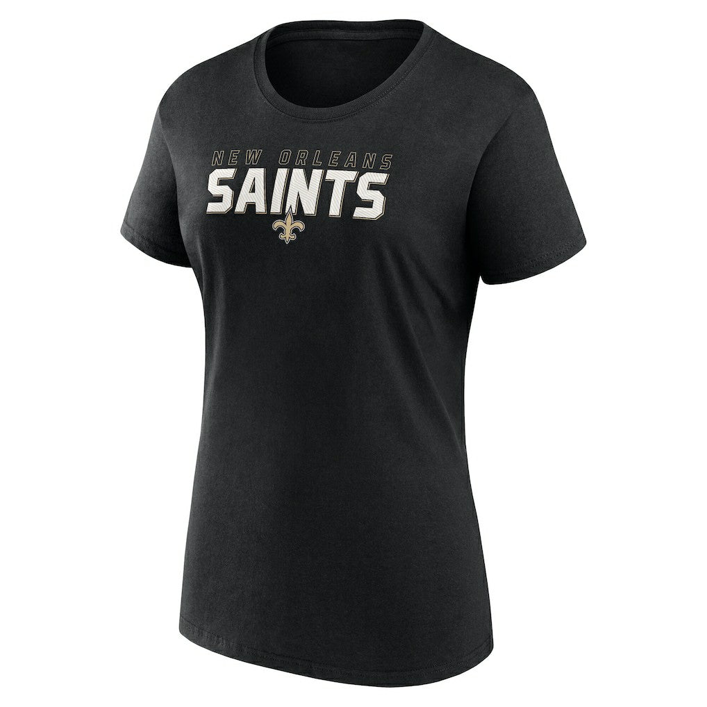 New Orleans Saints Logo Athletic Women's Lean T-Shirt - Black T-shirts