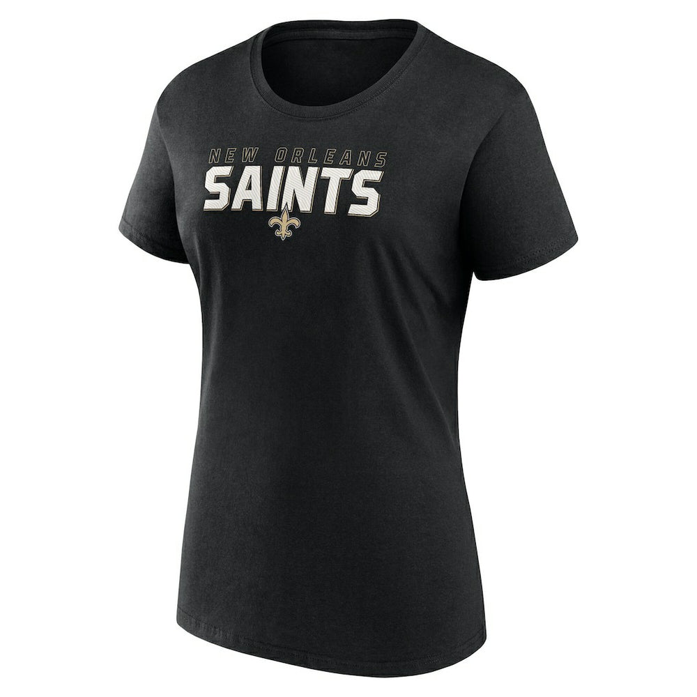 New Orleans Saints Logo Athletic Women's Lean T-Shirt - Black T-shirts