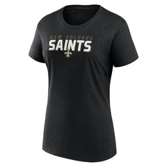 New Orleans Saints Logo Athletic Women's Lean T-Shirt - Black T-shirts