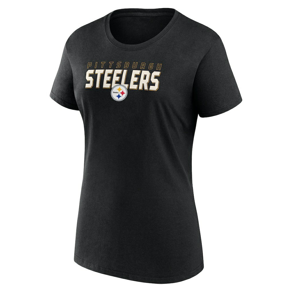 Pittsburgh Steelers Logo Athletic Women's Lean T-Shirt - Black T-shirts