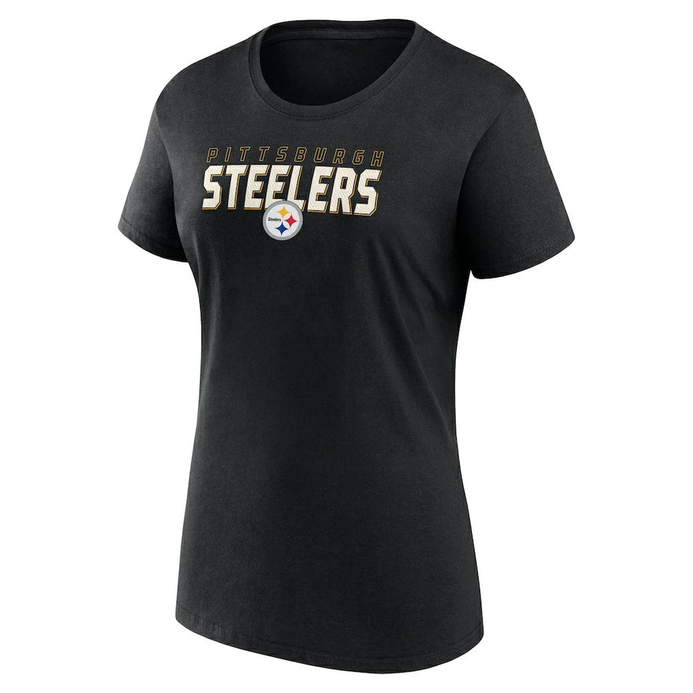 Pittsburgh Steelers Logo Athletic Women's Lean T-Shirt - Black T-shirts
