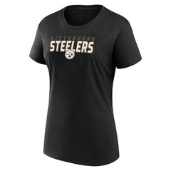 Pittsburgh Steelers Logo Athletic Women's Lean T-Shirt - Black T-shirts