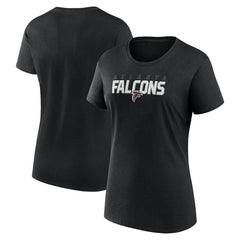 Atlanta Falcons Logo Athletic Women's Lean T-Shirt - Black T-shirts