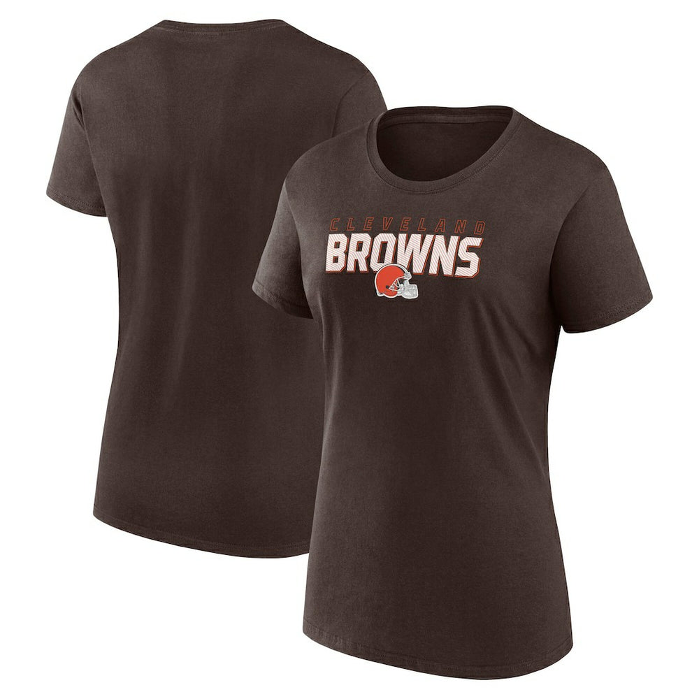 Cleveland Browns Logo Athletic Women's Lean T-Shirt - Brown T-shirts