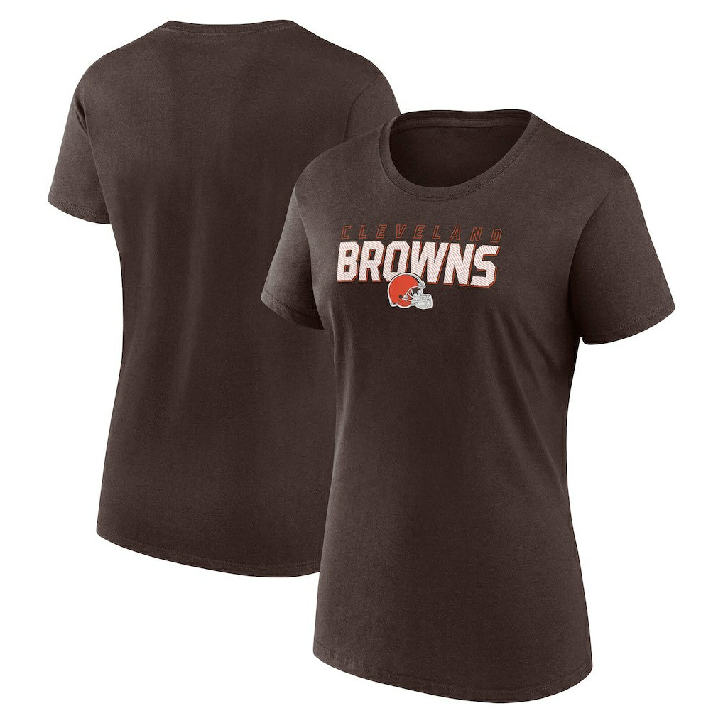 Cleveland Browns Logo Athletic Women's Lean T-Shirt - Brown T-shirts