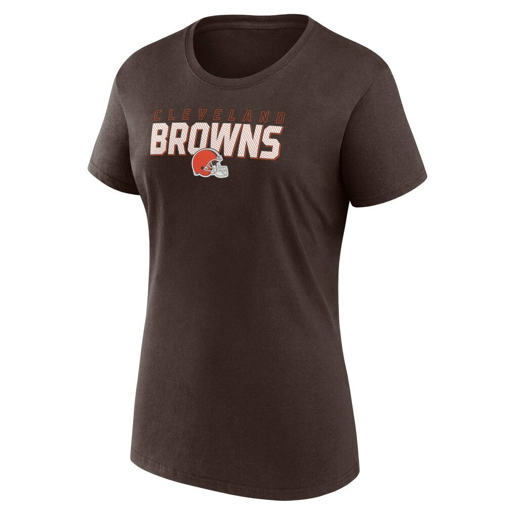 Cleveland Browns Logo Athletic Women's Lean T-Shirt - Brown T-shirts