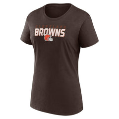 Cleveland Browns Logo Athletic Women's Lean T-Shirt - Brown T-shirts
