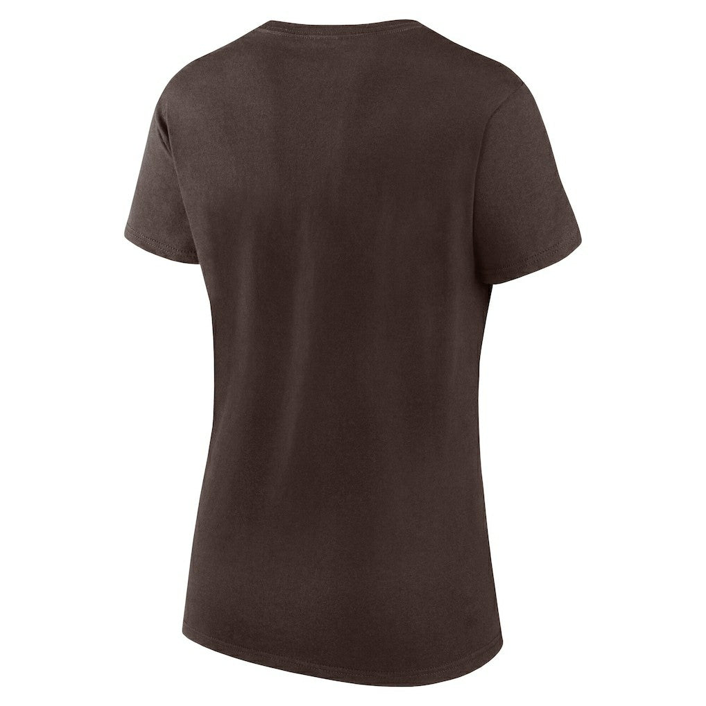 Cleveland Browns Logo Athletic Women's Lean T-Shirt - Brown T-shirts