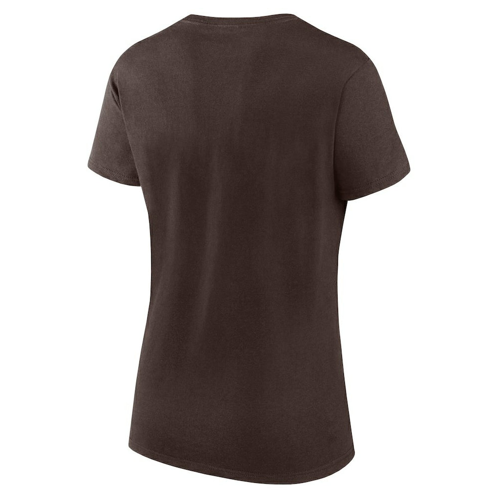 Cleveland Browns Logo Athletic Women's Lean T-Shirt - Brown T-shirts