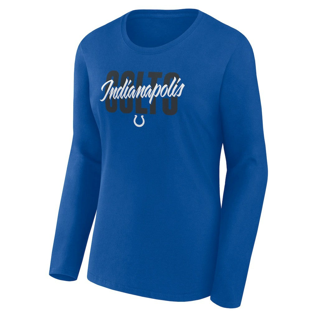 Indianapolis Colts Logo Athletic Women's Grip Long Sleeve T-Shirt - Royal T-shirts