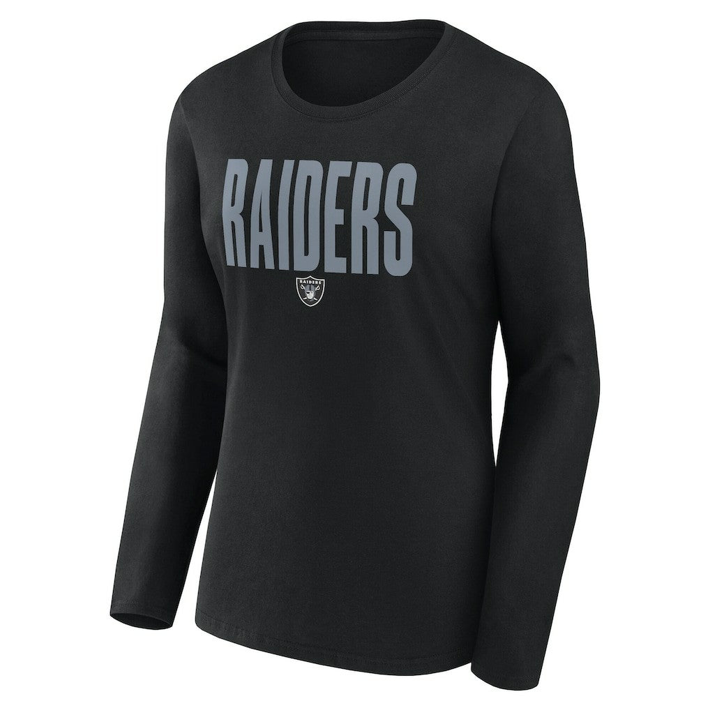 Las Vegas Raiders Logo Athletic Women's Grip Long Sleeve T-Shirt - Black T-shirts