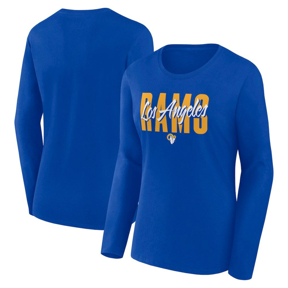 Los Angeles Rams Logo Athletic Women's Grip Long Sleeve T-Shirt - Royal T-shirts
