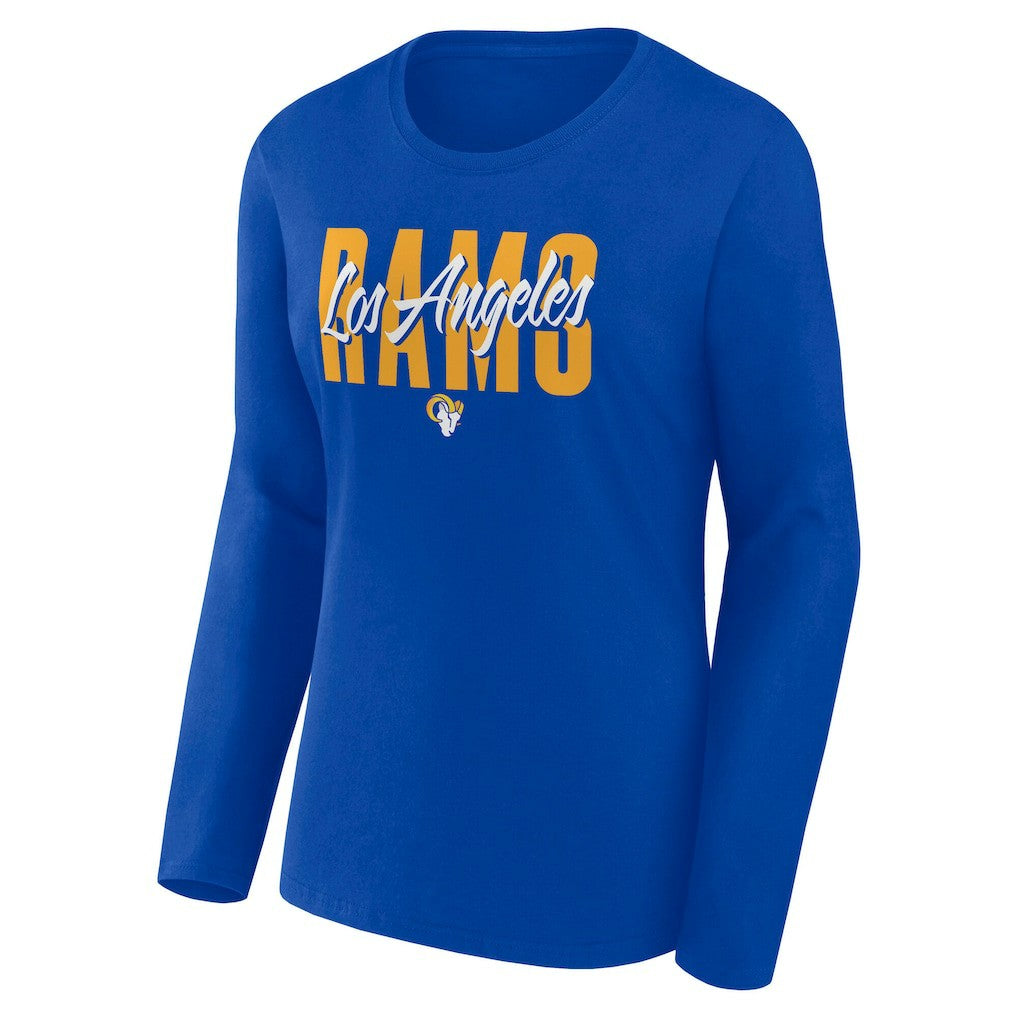 Los Angeles Rams Logo Athletic Women's Grip Long Sleeve T-Shirt - Royal T-shirts