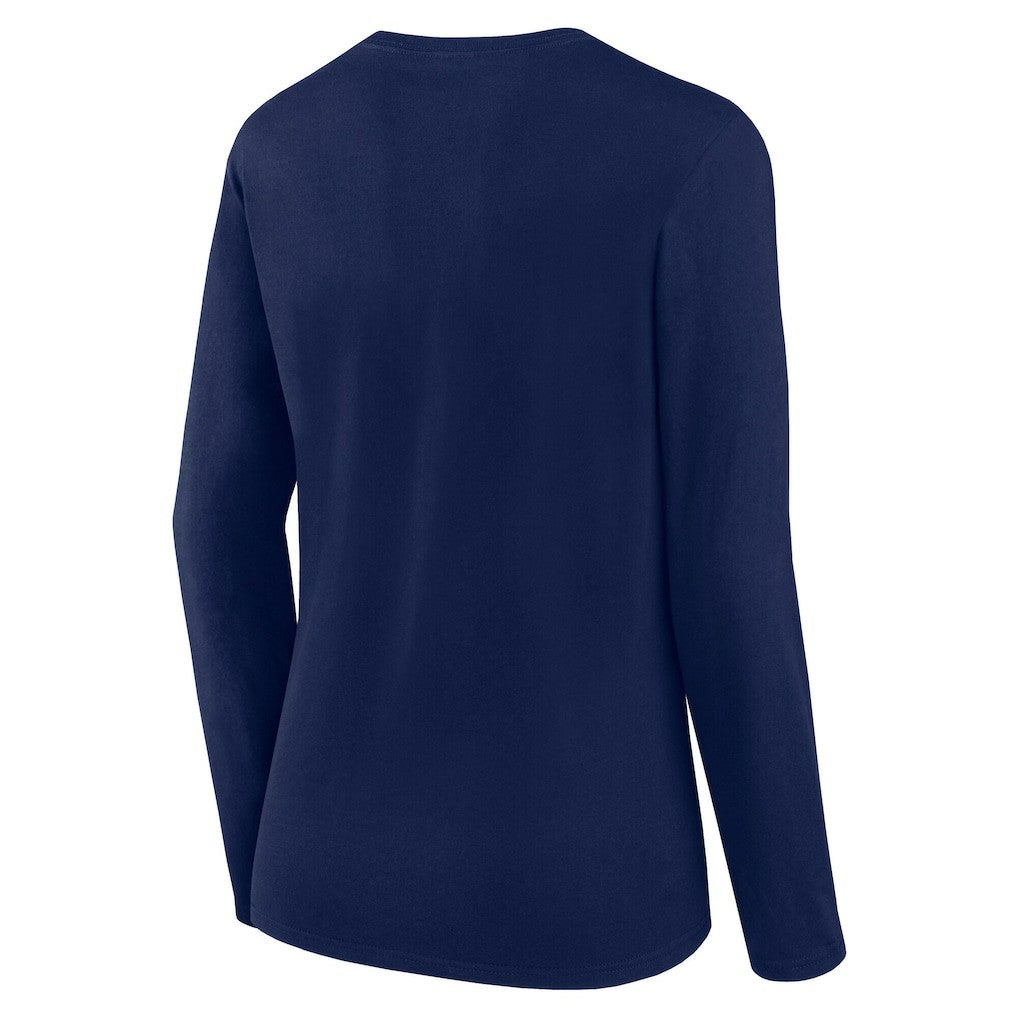 New England Patriots Logo Athletic Women's Grip Long Sleeve T-Shirt - Navy T-shirts