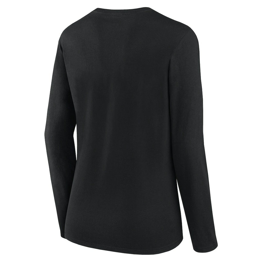 New Orleans Saints Logo Athletic Women's Grip Long Sleeve T-Shirt - Black T-shirts