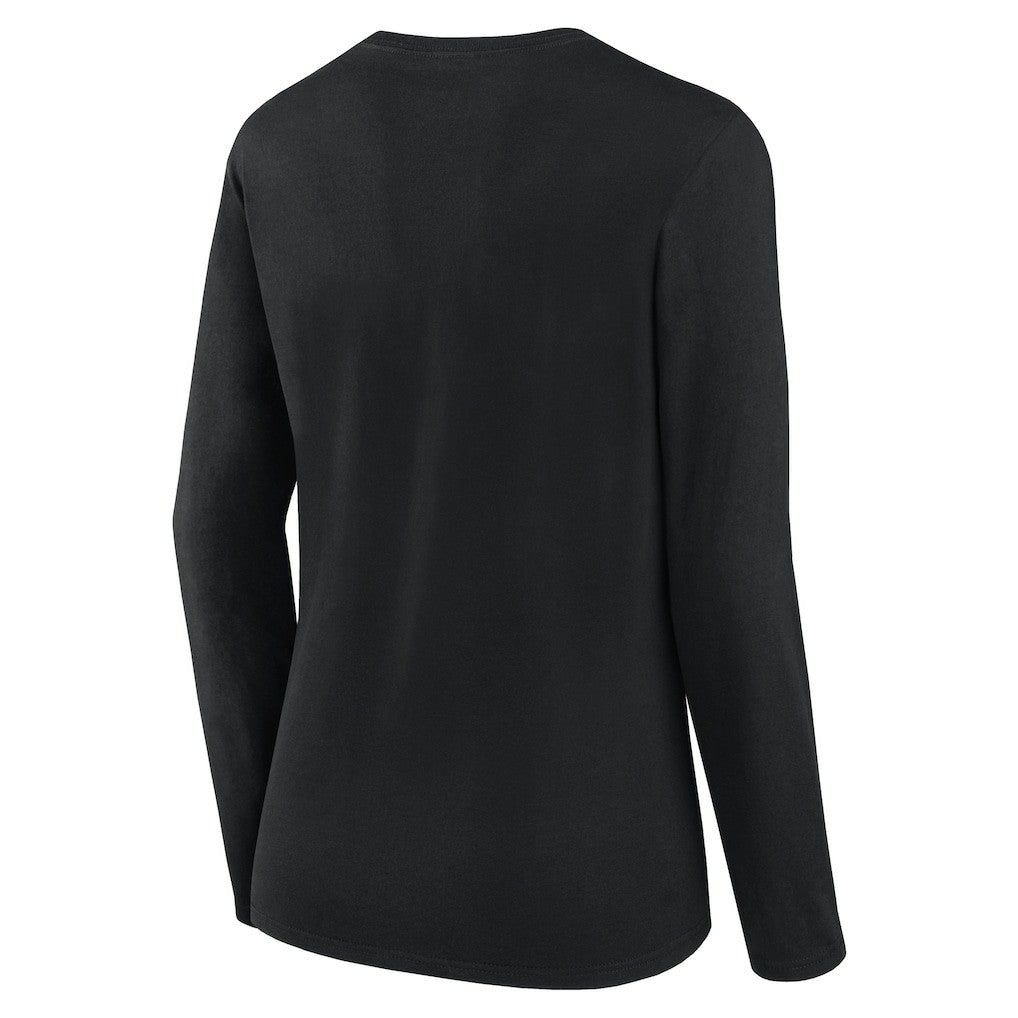 Pittsburgh Steelers Logo Athletic Women's Grip Long Sleeve T-Shirt - Black T-shirts