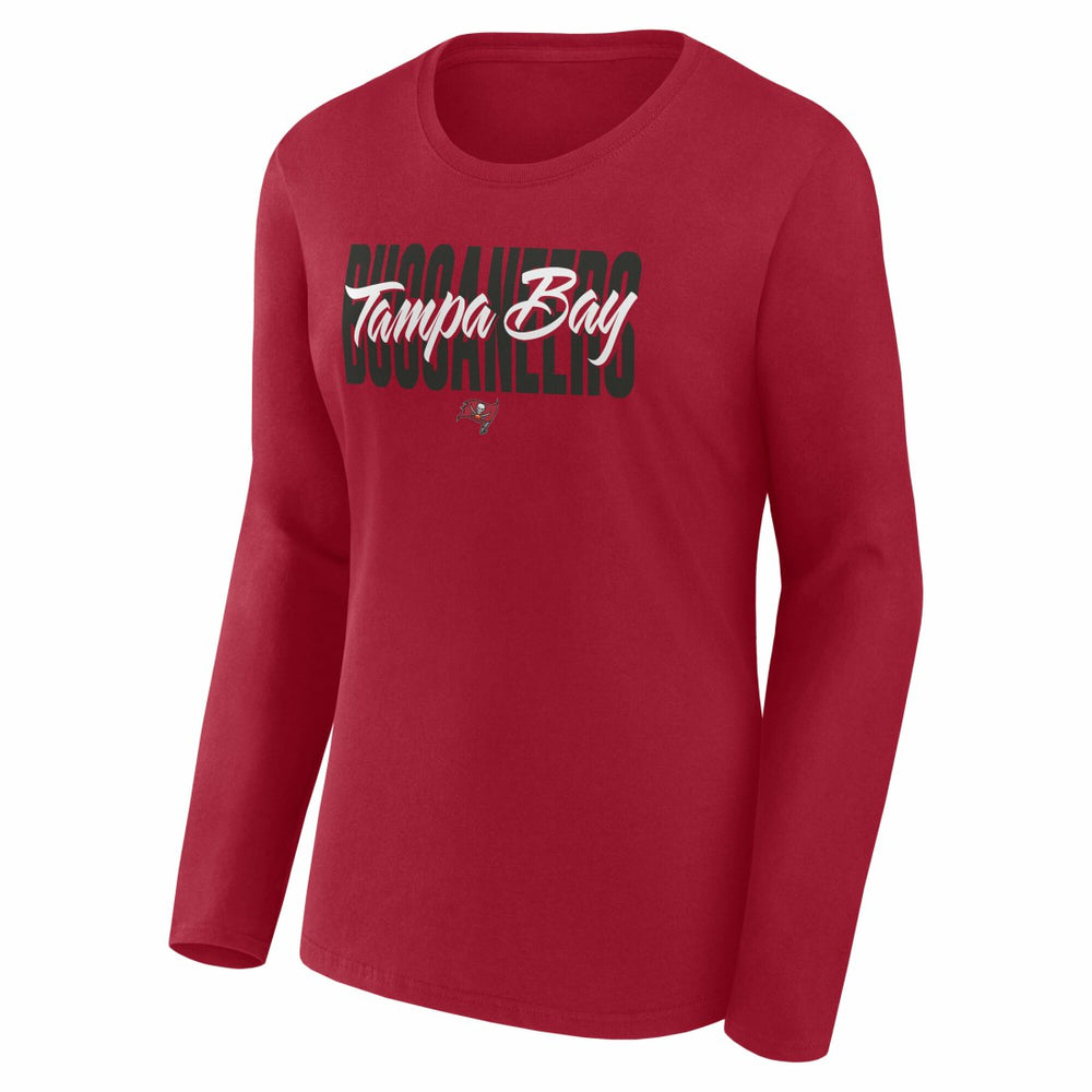Tampa Bay Buccaneers Logo Athletic Women's Grip Long Sleeve T-Shirt - Red T-shirts