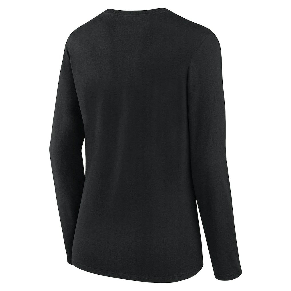 Atlanta Falcons Logo Athletic Women's Grip Long Sleeve T-Shirt - Black T-shirts