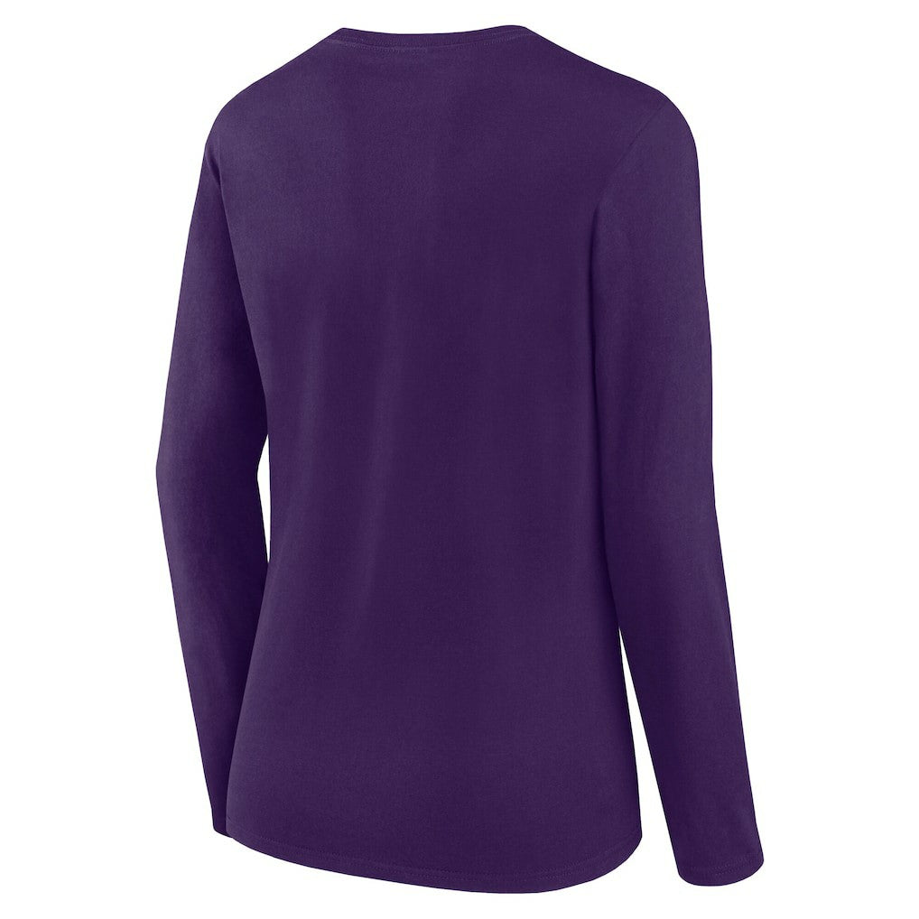 Baltimore Ravens Logo Athletic Women's Grip Long Sleeve T-Shirt - Purple T-shirts