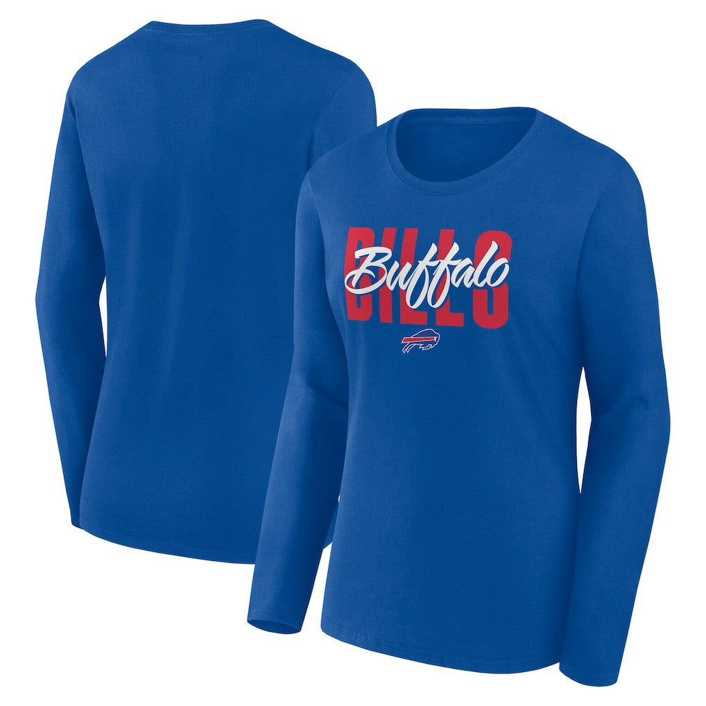 Buffalo Bills Logo Athletic Women's Grip Long Sleeve T-Shirt - Royal T-shirts