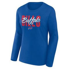 Buffalo Bills Logo Athletic Women's Grip Long Sleeve T-Shirt - Royal T-shirts