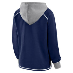 Dallas Cowboys Logo Athletic Women's Boom Fleece Pullover V-Neck Hoodie - Navy Hoodies