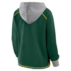 Green Bay Packers Logo Athletic Women's Boom Fleece Pullover V-Neck Hoodie - Green Hoodies