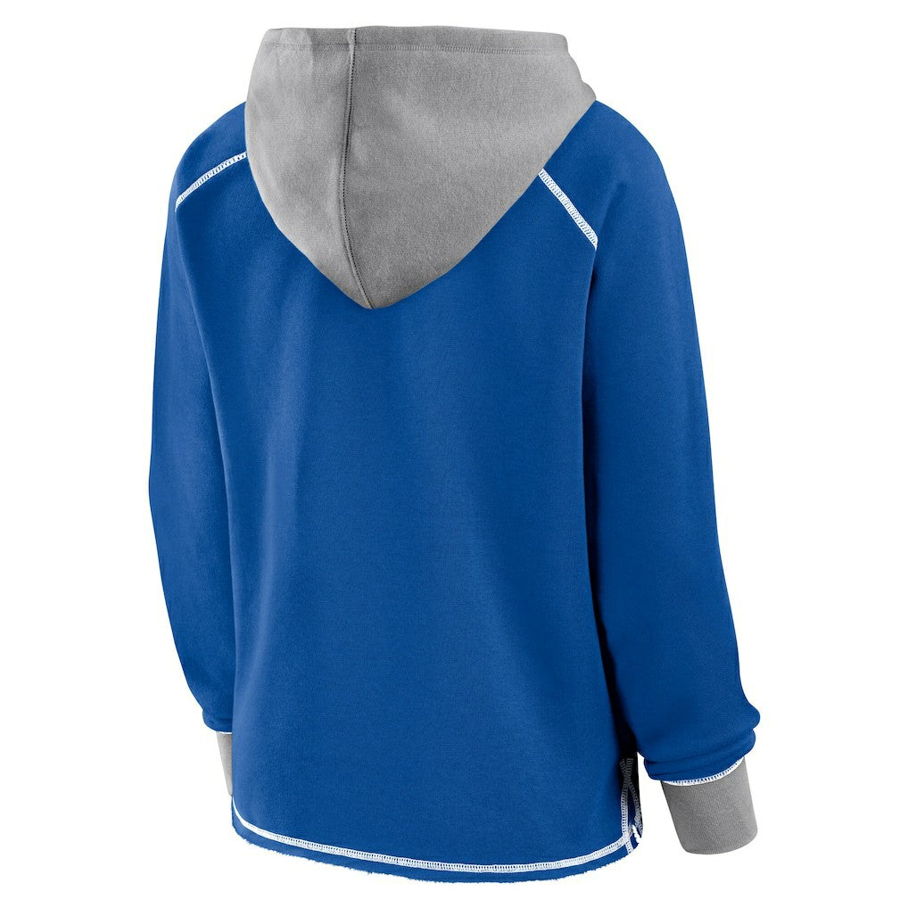 Indianapolis Colts Logo Athletic Women's Boom Fleece Pullover V-Neck Hoodie - Royal Hoodies