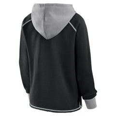 Las Vegas Raiders Logo Athletic Women's Boom Fleece Pullover V-Neck Hoodie - Black Hoodies