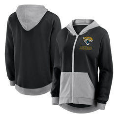 Jacksonville Jaguars Logo Athletic Women's Hit It French Terry Full-Zip Hoodie - Black Hoodies