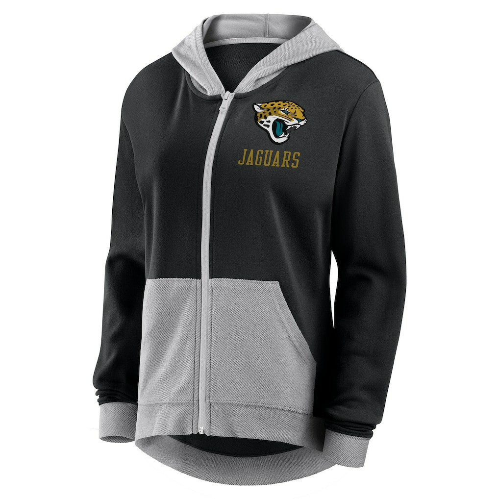 Jacksonville Jaguars Logo Athletic Women's Hit It French Terry Full-Zip Hoodie - Black Hoodies