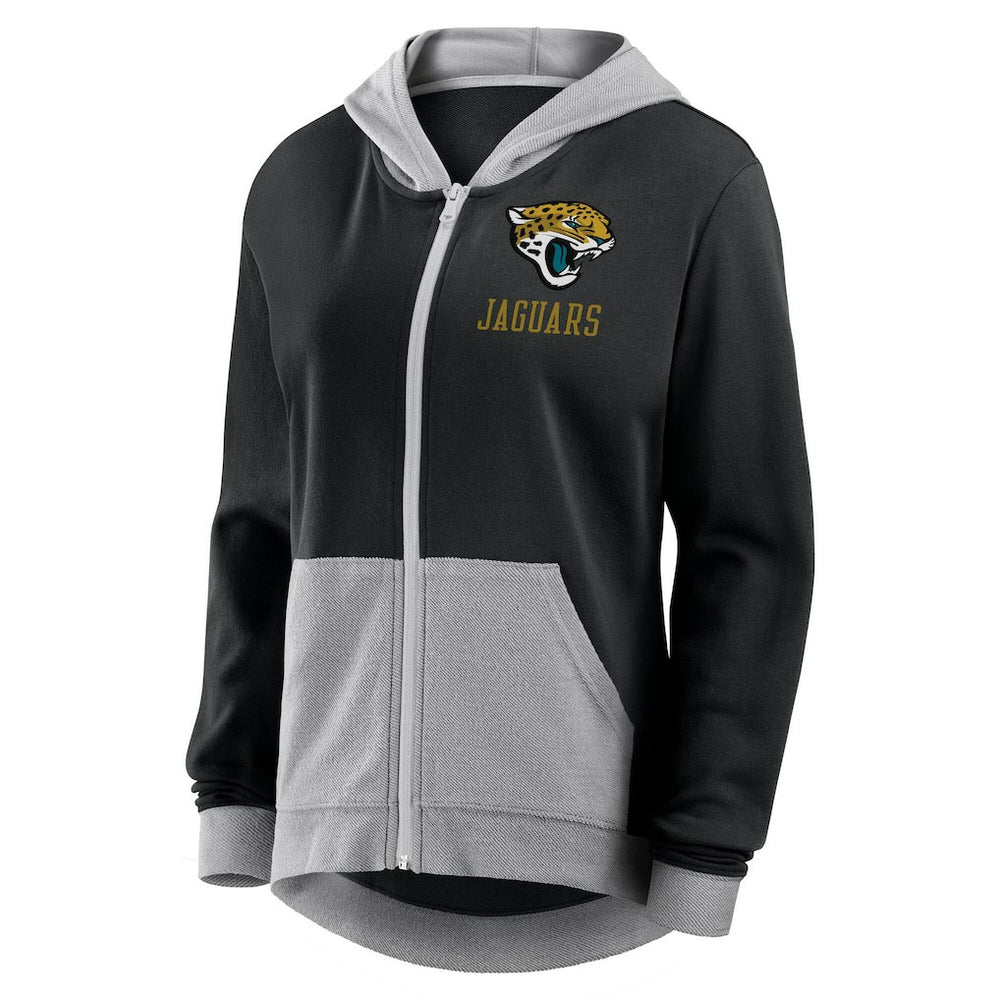 Jacksonville Jaguars Logo Athletic Women's Hit It French Terry Full-Zip Hoodie - Black Hoodies
