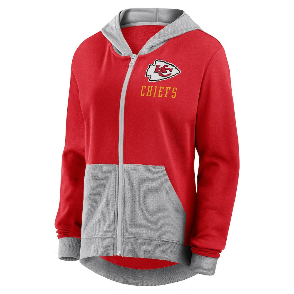 Kansas City Chiefs Logo Athletic Women's Hit It French Terry Full-Zip Hoodie - Red Hoodies