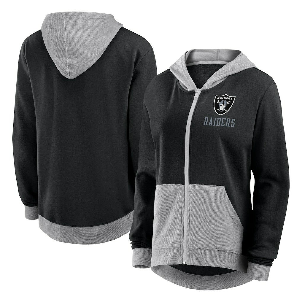 Las Vegas Raiders Logo Athletic Women's Hit It French Terry Full-Zip Hoodie - Black Hoodies