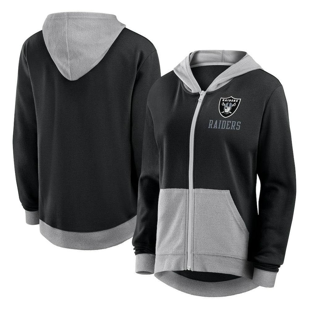 Las Vegas Raiders Logo Athletic Women's Hit It French Terry Full-Zip Hoodie - Black Hoodies