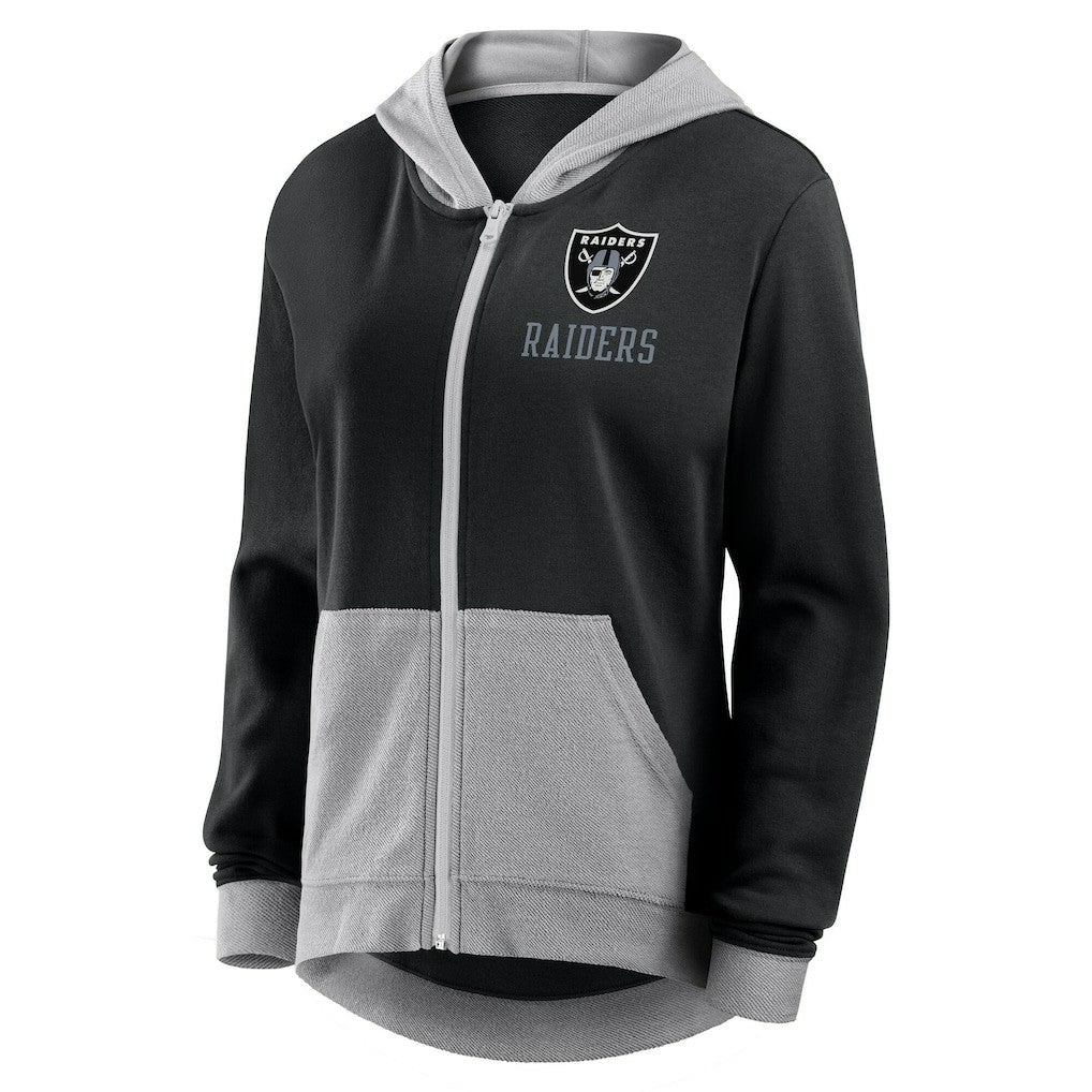 Las Vegas Raiders Logo Athletic Women's Hit It French Terry Full-Zip Hoodie - Black Hoodies