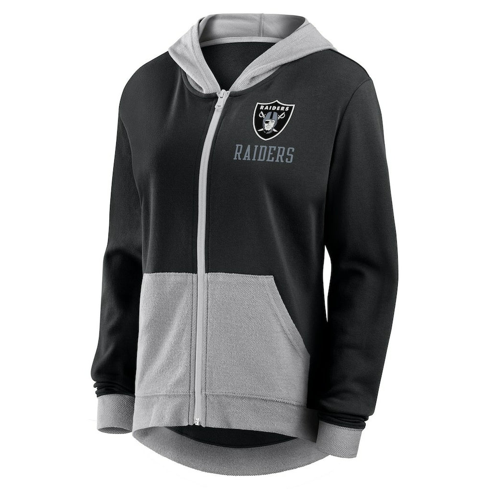 Las Vegas Raiders Logo Athletic Women's Hit It French Terry Full-Zip Hoodie - Black Hoodies