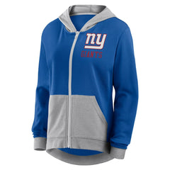 New York Giants Logo Athletic Women's Hit It French Terry Full-Zip Hoodie - Royal Hoodies